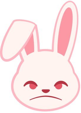 Tavşan gülümseyen ikon, vektör illüstrasyonu