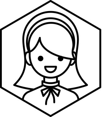 kız avatar simgesi, profil vektör çizimi