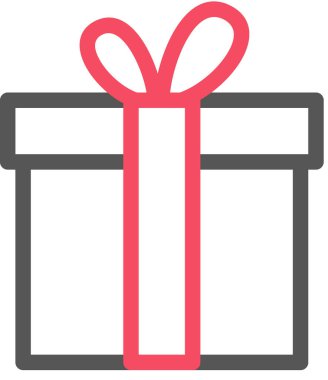 hediye kutusu düz simgesi, vektör, illüstrasyon 