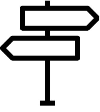 Beyaz arkaplanda izole edilmiş ok yönü, vektör illüstrasyonu