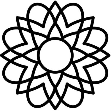 Çiçek süslemesinin basit vektör illüstrasyonu, çiçek açan bitki sanatı