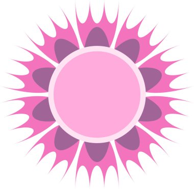 Çiçek süslemesinin pembe mor vektör çizimi, çiçek çiçeği çiçeği çiçek sanatı