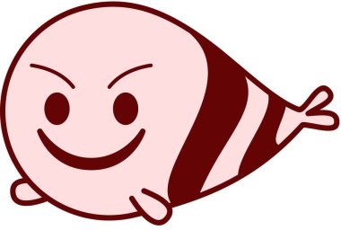 Modern grafik ikonu vektör illüstrasyonu maskot kötü gülümseme ifadesi