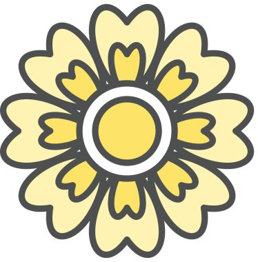 Papatya çiçeği süslemesinin vektör illüstrasyonu, çiçek çiçeği çiçeği sanatı