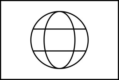 Dünya simgesi bayrağı, vektör illüstrasyonu