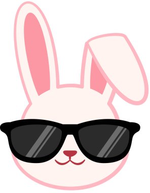 Sevimli tavşan ifadesi, minimalist vektör çizimi