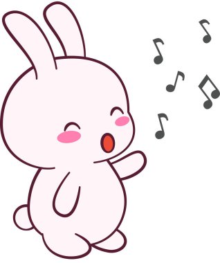 Maskotun modern grafik ikonu çizimi Şarkı söyle