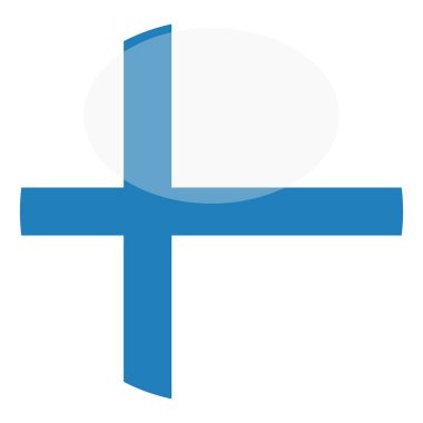 Finlandiya bayrağı beyaz arka planda izole edildi, vektör illüstrasyonu