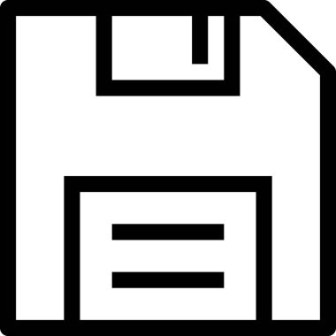 Beyaz arkaplanda izole edilmiş simgeyi kaydet, vektör illüstrasyonu