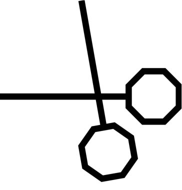 kes simgesi beyaz arkaplanda izole edildi, vektör illüstrasyonu 