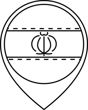 İran İslam Cumhuriyeti bayrağı düz simgesi, vektör illüstrasyonu 