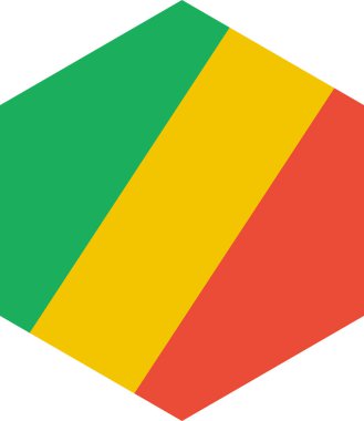 Beyaz arkaplanda izole edilmiş Kongo Brazzaville simgesi, vektör illüstrasyonu 