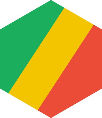 Beyaz arkaplanda izole edilmiş Kongo Brazzaville simgesi, vektör illüstrasyonu 