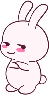 Maskot Smirk 'in modern grafik ikon vektör çizimi