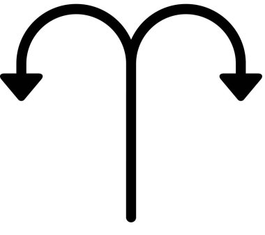 Beyaz arkaplanda izole edilmiş ok simgesi, vektör illüstrasyonu