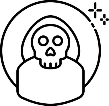 Cadılar Bayramı ölüm ikonu, vektör illüstrasyonu