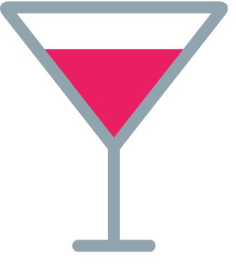 Tek bir kokteyl simgesinin vektör illüstrasyonu