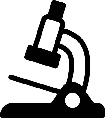 Beyaz arkaplanda izole edilmiş mikroskop simgesi, vektör illüstrasyonu