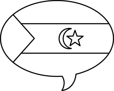 Batı Sahra Sahra Arap ikonunun dili, vektör illüstrasyonu