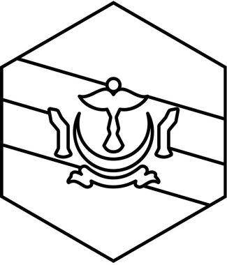 Brunei Darussalam simgesi bayrağı, vektör illüstrasyonu