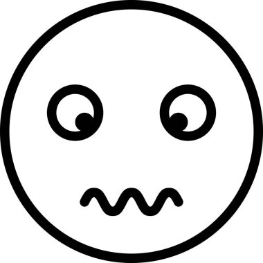 Beyaz arkaplanda izole edilmiş korkmuş yüz, vektör illüstrasyonu 