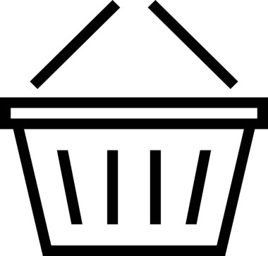 Sepet simgesi, minimalist vektör illüstrasyonu