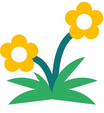 Çiçeklerin basit illüstrasyonu