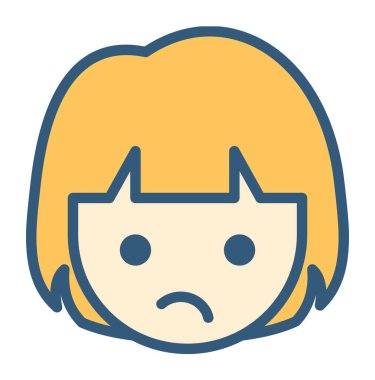 Düşünen duygu simgesi kavramı, vektör illüstrasyonu