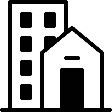 ev düz simgesi, vektör illüstrasyonu