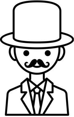 Erkek yüzü, çocuk avatar konsepti, insanlar gülümseme ikonu, minimalist vektör illüstrasyonu