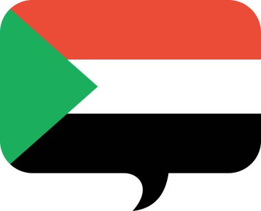 Sudan düz simgesi bayrağı, vektör illüstrasyonu