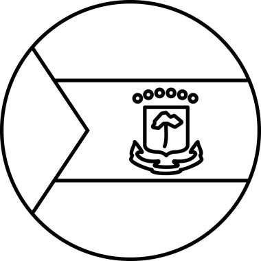 Ekvator Ginesi düz simgesi bayrağı, vektör illüstrasyonu 