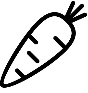 Havuç simgesi, minimalist vektör illüstrasyonu