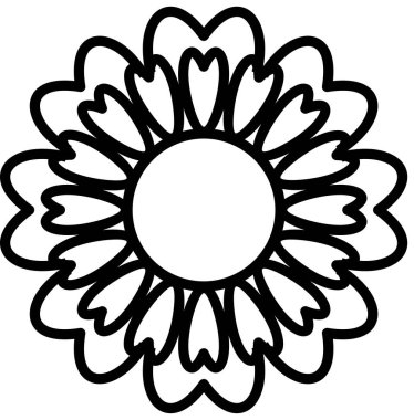 Papatya çiçeği süslemesinin vektör illüstrasyonu, çiçek çiçeği çiçeği sanatı