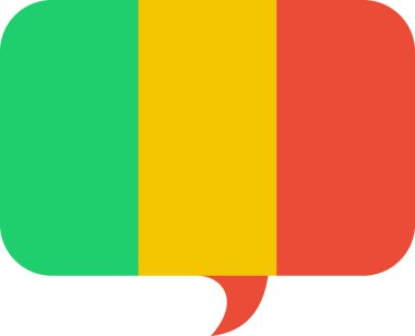 Mali düz simgesi bayrağı, vektör illüstrasyonu