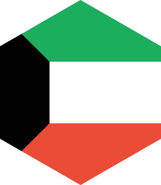 Beyaz arkaplanda Kuveyt bayrağı izole edildi, vektör illüstrasyonu