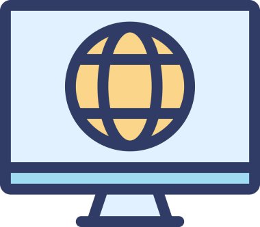 dünya simgesi, minimalist vektör illüstrasyonu