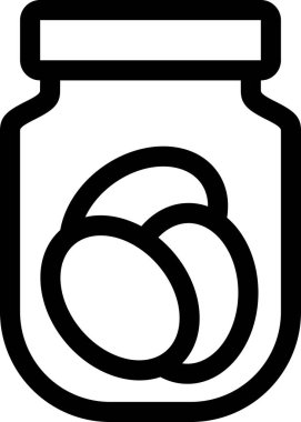 Beyaz arkaplanda izole kavanoz simgesi, vektör illüstrasyonu