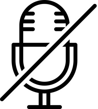 Beyaz arkaplanda izole edilmiş mikrofon yok, vektör çizimi