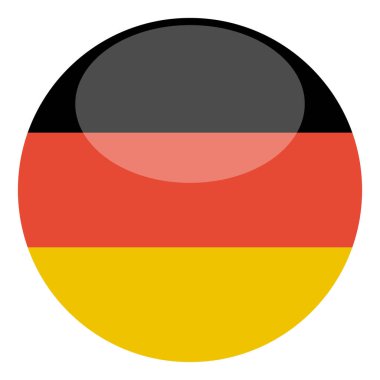  Beyaz arkaplanda izole edilmiş Almanya bayrağı, vektör illüstrasyonu