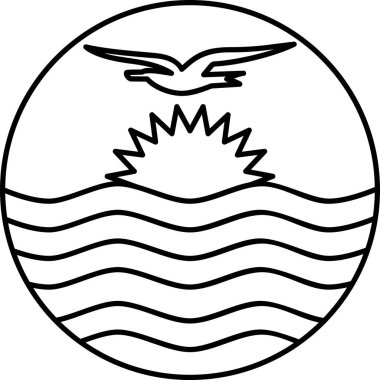 Kiribati düz simgesi bayrağı, vektör illüstrasyonu  