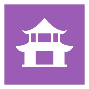 pagoda düz simgesi, vektör, illüstrasyon