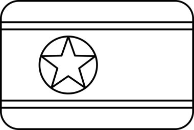 Kore bayrağı Kuzey yassı simgesi, vektör illüstrasyonu  