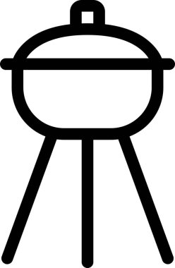 Beyaz arkaplanda izole edilmiş açık hava pot simgesi, vektör illüstrasyonu