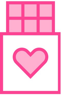 Sevgililer günü kalp simgesi, minimalist vektör illüstrasyonu