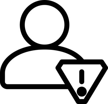 Uyarı simgesi, minimalist vektör illüstrasyonu