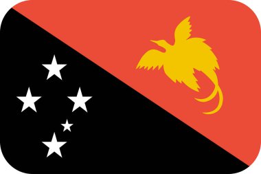 Papua Yeni Gine düz simgesi bayrağı, vektör illüstrasyonu