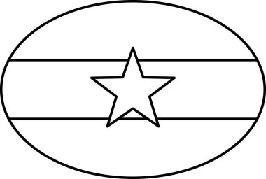 Myanmar simgesi bayrağı, vektör illüstrasyonu