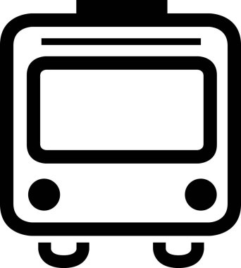 beyaz arkaplanda izole edilmiş bus simgesi, vektör illüstrasyonu