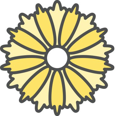 Papatya çiçeği süslemesinin vektör illüstrasyonu, çiçek çiçeği çiçeği sanatı